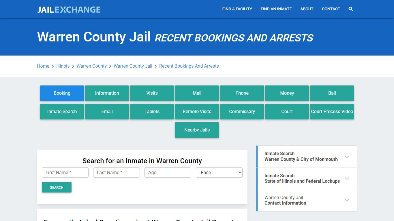 Warren County Jail Recent Bookings And Arrests - Jail Exchange